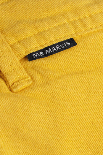 Meharis * The Originals yellow stretch cotton men's shorts with a zip pocket | MR MARVIS