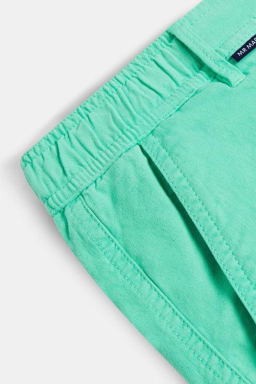 bright green stretch cotton men's shorts with a zip pocket | MR MARVIS