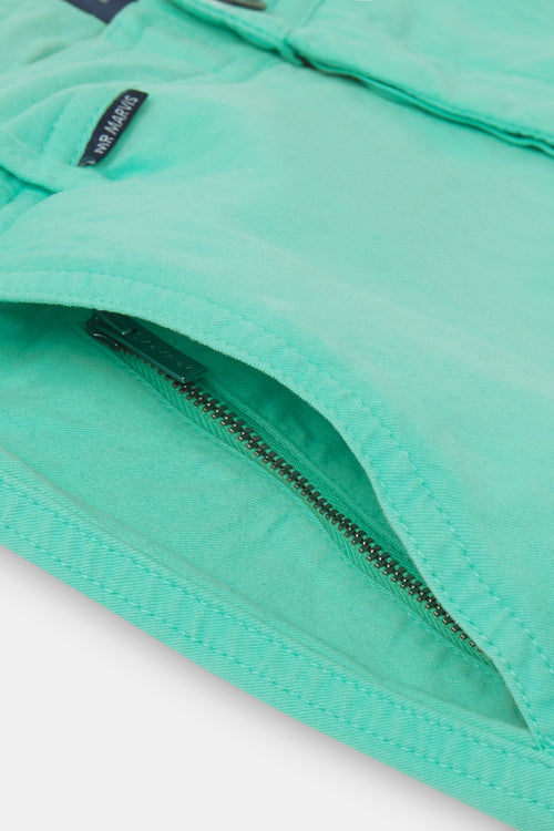 bright green stretch cotton men's shorts with a zip pocket | MR MARVIS