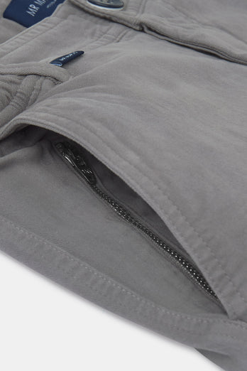 Newmans * The Originals mid grey stretch cotton men's shorts with a zip pocket | MR MARVIS
