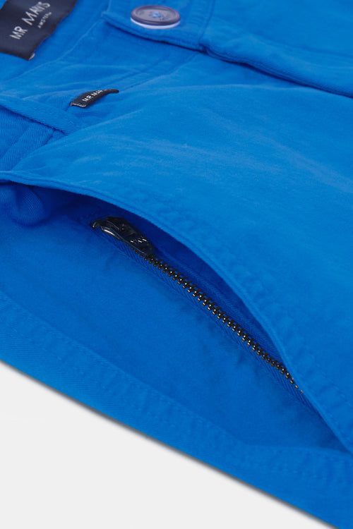 royal blue stretch cotton men's shorts with a zip pocket | MR MARVIS