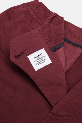 Rileys * The Originals burgundy stretch cotton men's shorts with a zip pocket | MR MARVIS