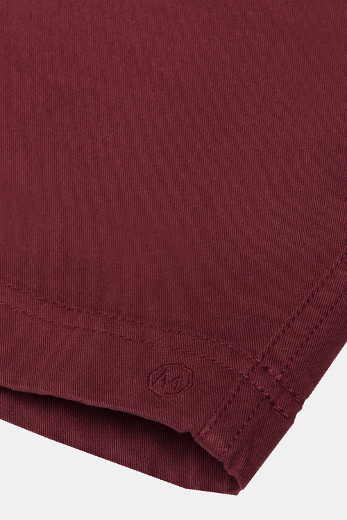 burgundy stretch cotton men's shorts with a zip pocket | MR MARVIS