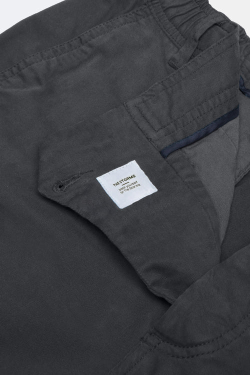 dark grey stretch cotton men's shorts with a zip pocket | MR MARVIS