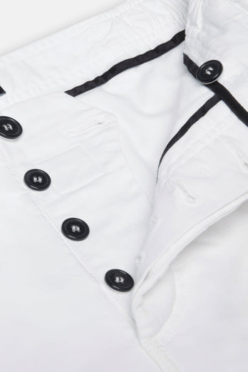 Wimbledons * The Originals all white stretch cotton men's shorts with a zip pocket | MR MARVIS