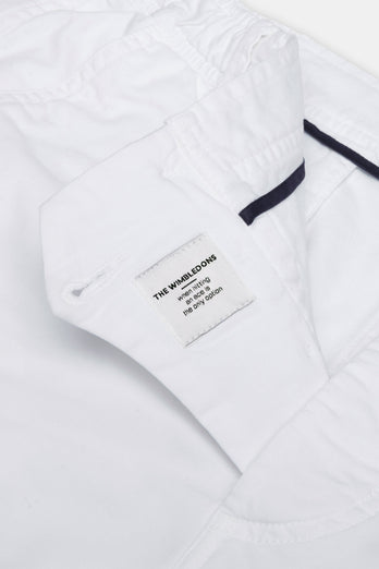 Wimbledons * The Originals all white stretch cotton men's shorts with a zip pocket | MR MARVIS