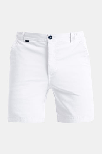 Wimbledons * The Originals all white stretch cotton men's shorts with a zip pocket | MR MARVIS