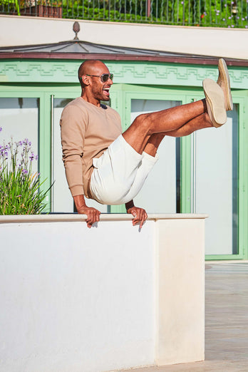 Coconuts * The Originals off white stretch cotton men's shorts with a zip pocket | MR MARVIS