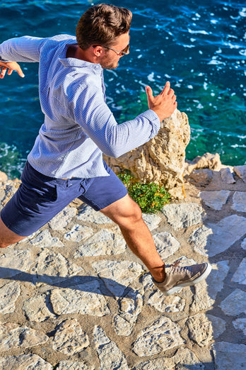 Midnights * The Originals dark blue stretch cotton men's shorts with a zip pocket | MR MARVIS