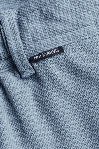 Antarctics * The Piqués grey blue organic cotton men's shorts with a zip pocket | MR MARVIS