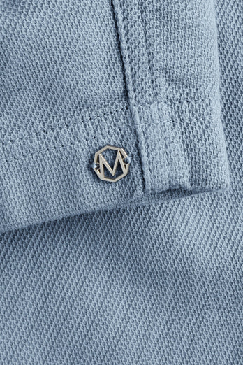 Antarctics * The Piqués grey blue organic cotton men's shorts with a zip pocket | MR MARVIS