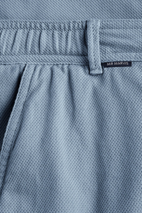 grey blue organic cotton men's shorts with a zip pocket | MR MARVIS