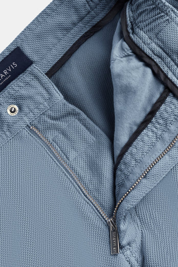 Antarctics * The Piqués grey blue organic cotton men's shorts with a zip pocket | MR MARVIS