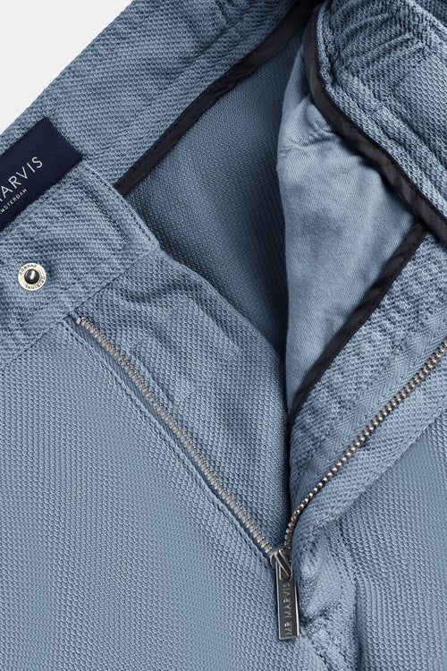 grey blue organic cotton men's shorts with a zip pocket | MR MARVIS