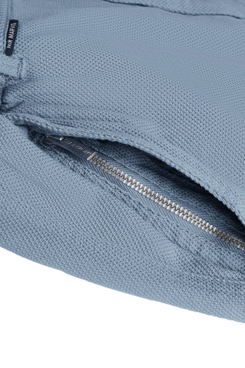 Antarctics * The Piqués grey blue organic cotton men's shorts with a zip pocket | MR MARVIS