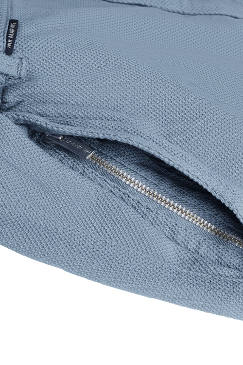 grey blue organic cotton men's shorts with a zip pocket | MR MARVIS