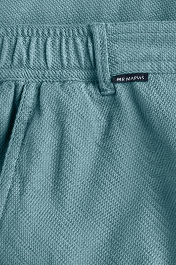 Astons * The Piqués blue green organic cotton men's shorts with a zip pocket | MR MARVIS