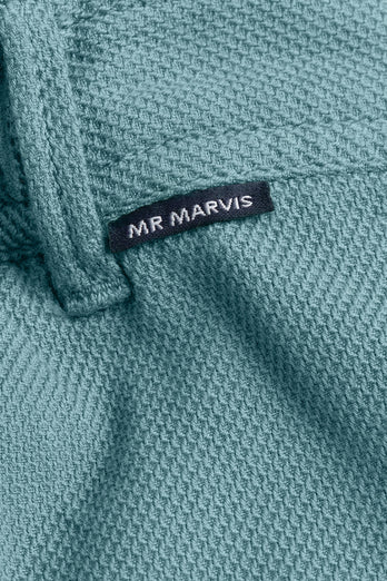 Astons * The Piqués blue green organic cotton men's shorts with a zip pocket | MR MARVIS