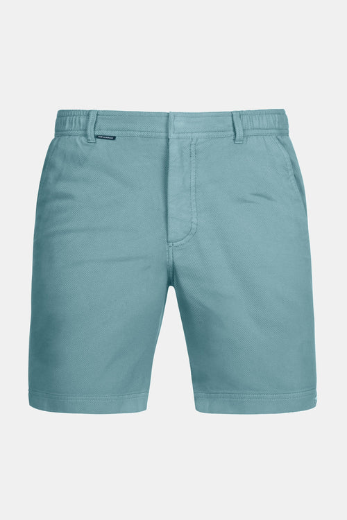 blue green organic cotton men's shorts with a zip pocket | MR MARVIS