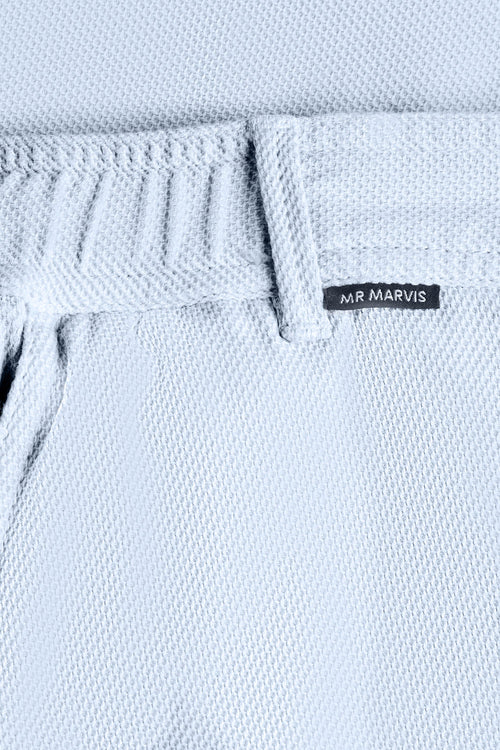 light blue organic cotton men's shorts with a zip pocket | MR MARVIS