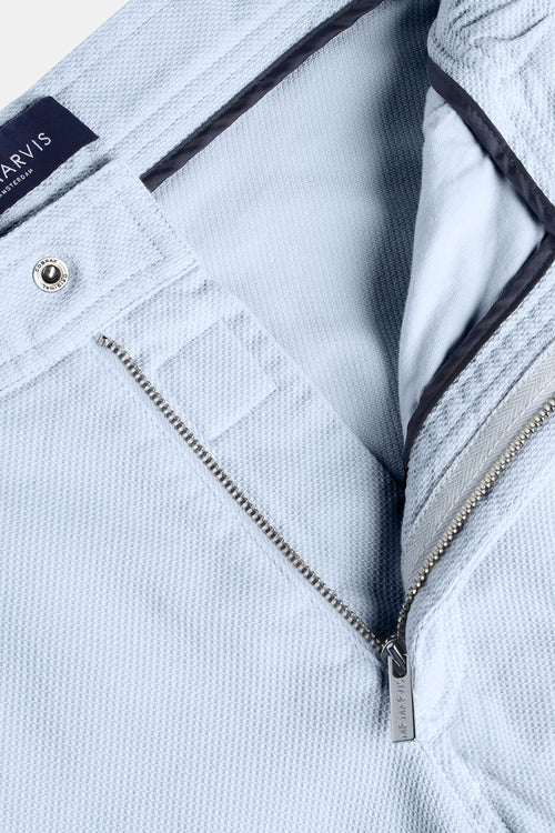 light blue organic cotton men's shorts with a zip pocket | MR MARVIS