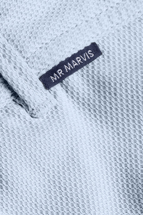 light blue organic cotton men's shorts with a zip pocket | MR MARVIS