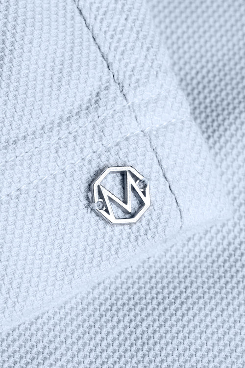 light blue organic cotton men's shorts with a zip pocket | MR MARVIS