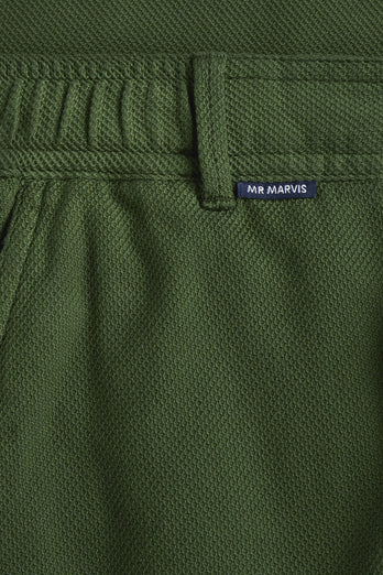 Estates * The Piqués dark green organic cotton men's shorts with a zip pocket | MR MARVIS