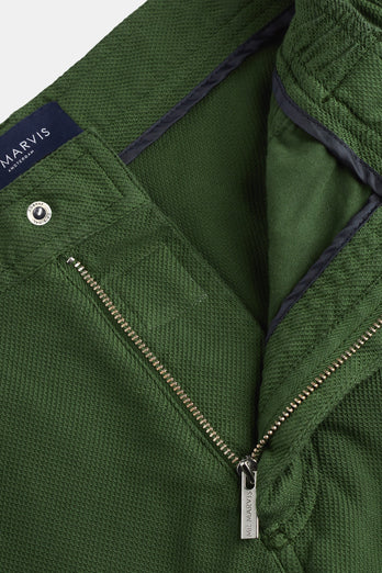 Estates * The Piqués dark green organic cotton men's shorts with a zip pocket | MR MARVIS