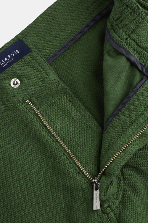 dark green organic cotton men's shorts with a zip pocket | MR MARVIS