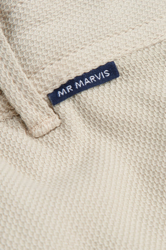 Gazettes * The Piqués beige organic cotton men's shorts with a zip pocket | MR MARVIS