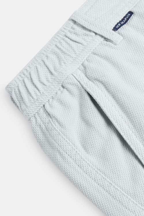 light grey organic cotton men's shorts with a zip pocket | MR MARVIS