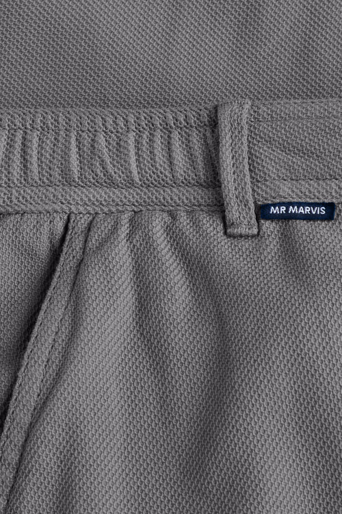 mid grey organic cotton men's shorts with a zip pocket | MR MARVIS