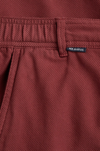 Rileys * The Piqués burgundy organic cotton men's shorts with a zip pocket | MR MARVIS