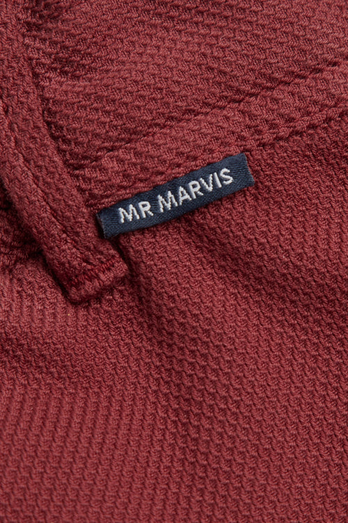 burgundy organic cotton men's shorts with a zip pocket | MR MARVIS