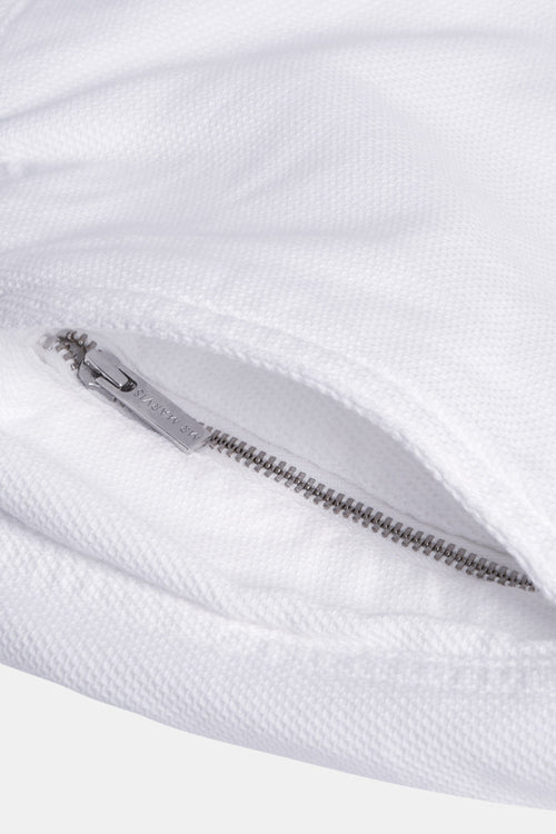 all white organic cotton men's shorts with a zip pocket | MR MARVIS