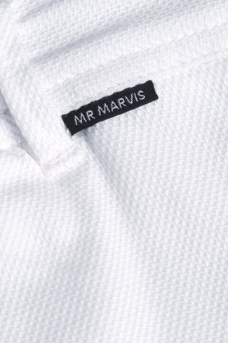 Wimbledons * The Piqués all white organic cotton men's shorts with a zip pocket | MR MARVIS
