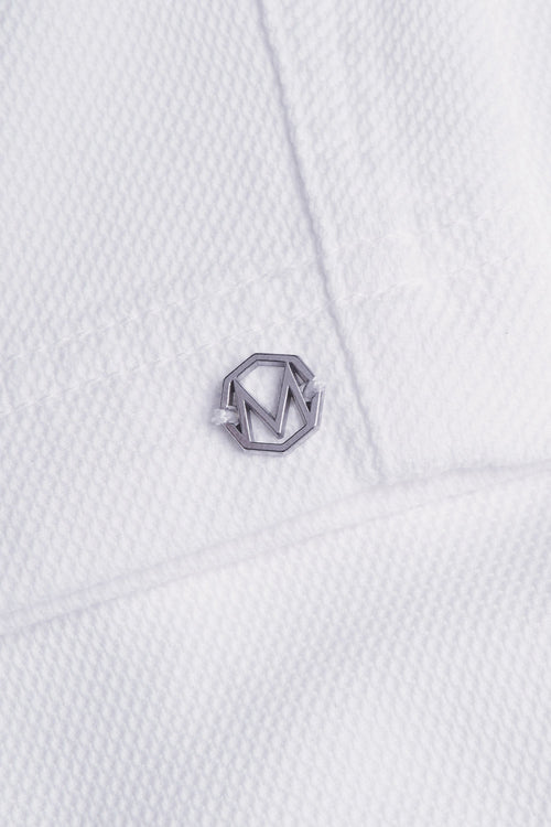 all white organic cotton men's shorts with a zip pocket | MR MARVIS