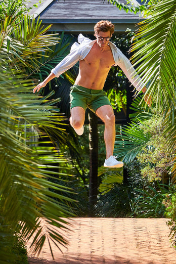 Estates * The Piqués dark green organic cotton men's shorts with a zip pocket | MR MARVIS