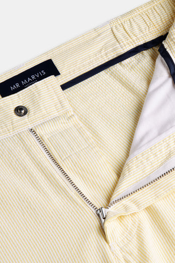 Cruisers * The Short Seersuckers light yellow and white striped lightweight men's shorts | MR MARVIS