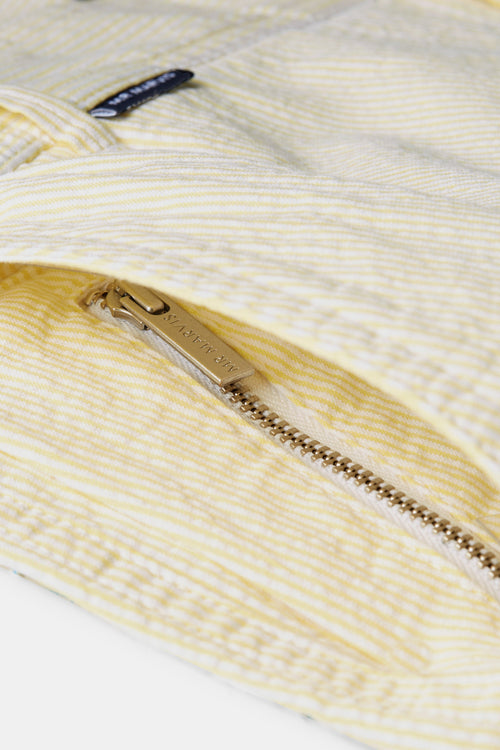 light yellow and white striped lightweight men's shorts | MR MARVIS