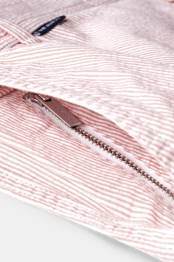 Decks * The Short Seersuckers brick red and white striped lightweight men's shorts | MR MARVIS