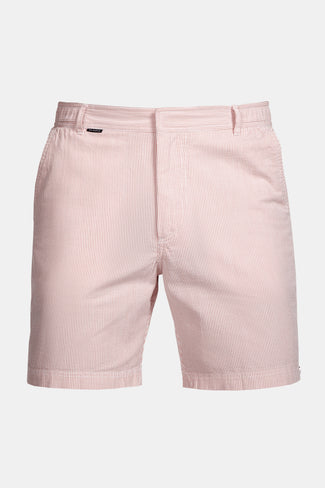 Decks * The Short Seersuckers brick red and white striped lightweight men's shorts | MR MARVIS