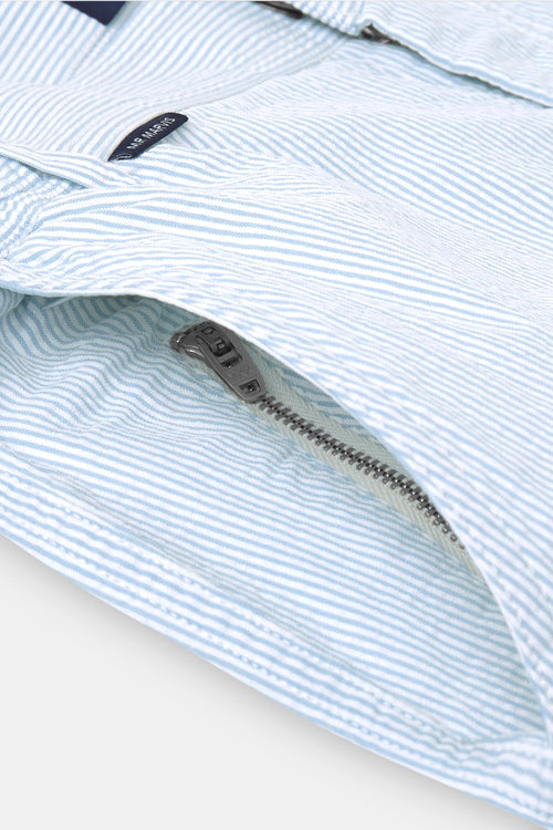 light blue and white striped lightweight men's shorts | MR MARVIS