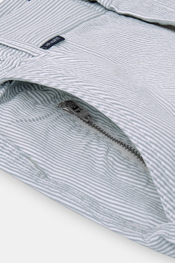 Runabouts * The Short Seersuckers light grey and white striped lightweight men's shorts | MR MARVIS