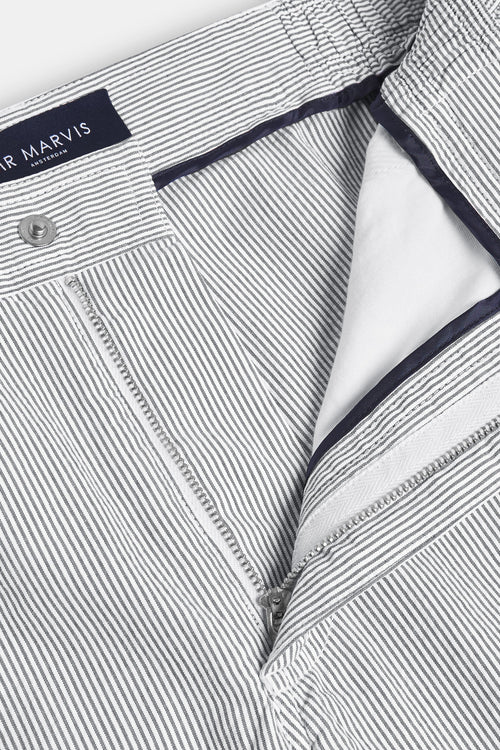 dark grey and white striped lightweight men's shorts | MR MARVIS