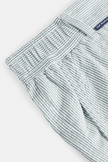 Trawlers * The Short Seersuckers green and white striped lightweight men's shorts | MR MARVIS