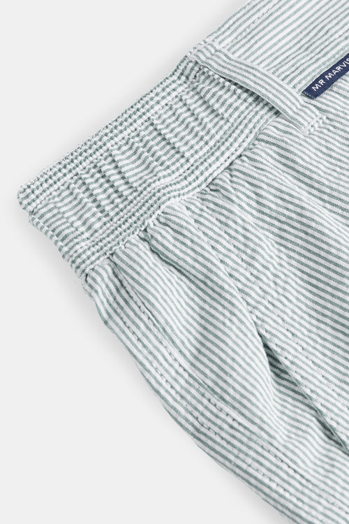 green and white striped lightweight men's shorts | MR MARVIS