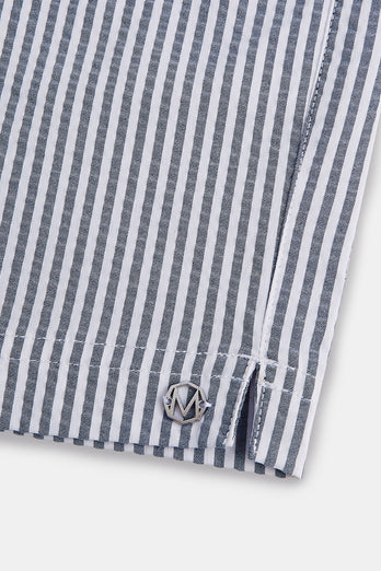 Catamarans * The Seersucker Swims dark blue & white striped men's swim shorts | MR MARVIS