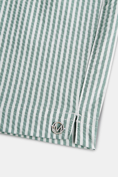 green & white striped men's swim shorts | MR MARVIS